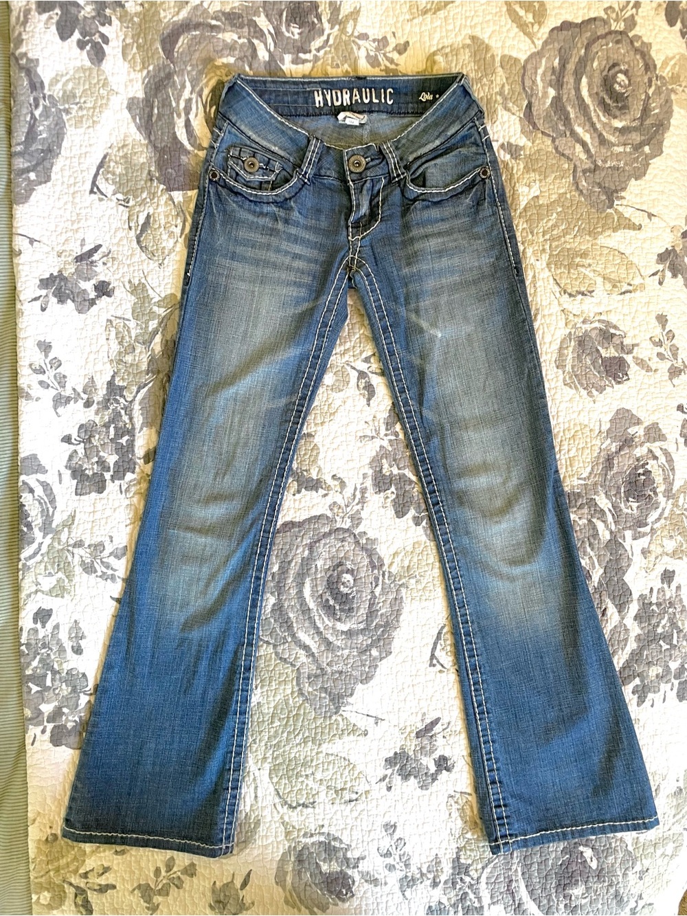 Hydraulic Low-Rise Women's Blue Boot Cut Y2K Jeans
